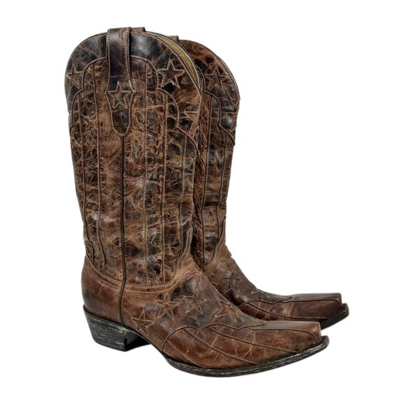 Old Gringo Yipee Ki Yay Leather Star Cowboy Boots - Picture 1 of 10
